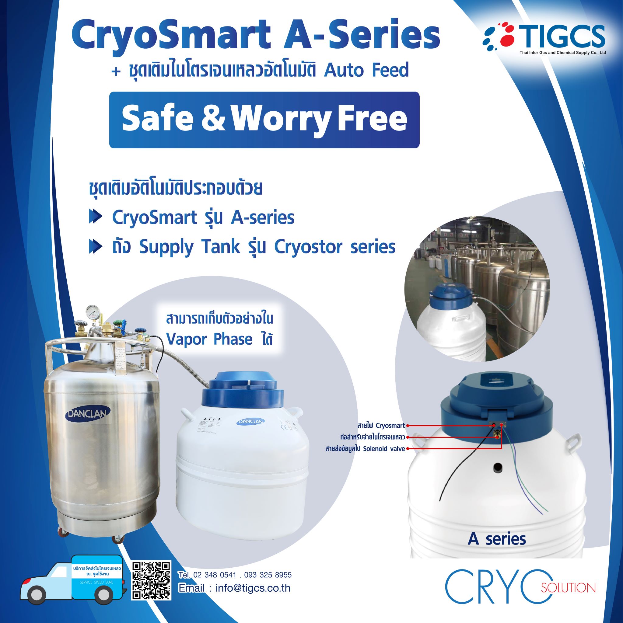 CryoSmart A-Series + ชุดเติมไนโตรเจนเหลวอัตโนมัติ (Auto Feed)